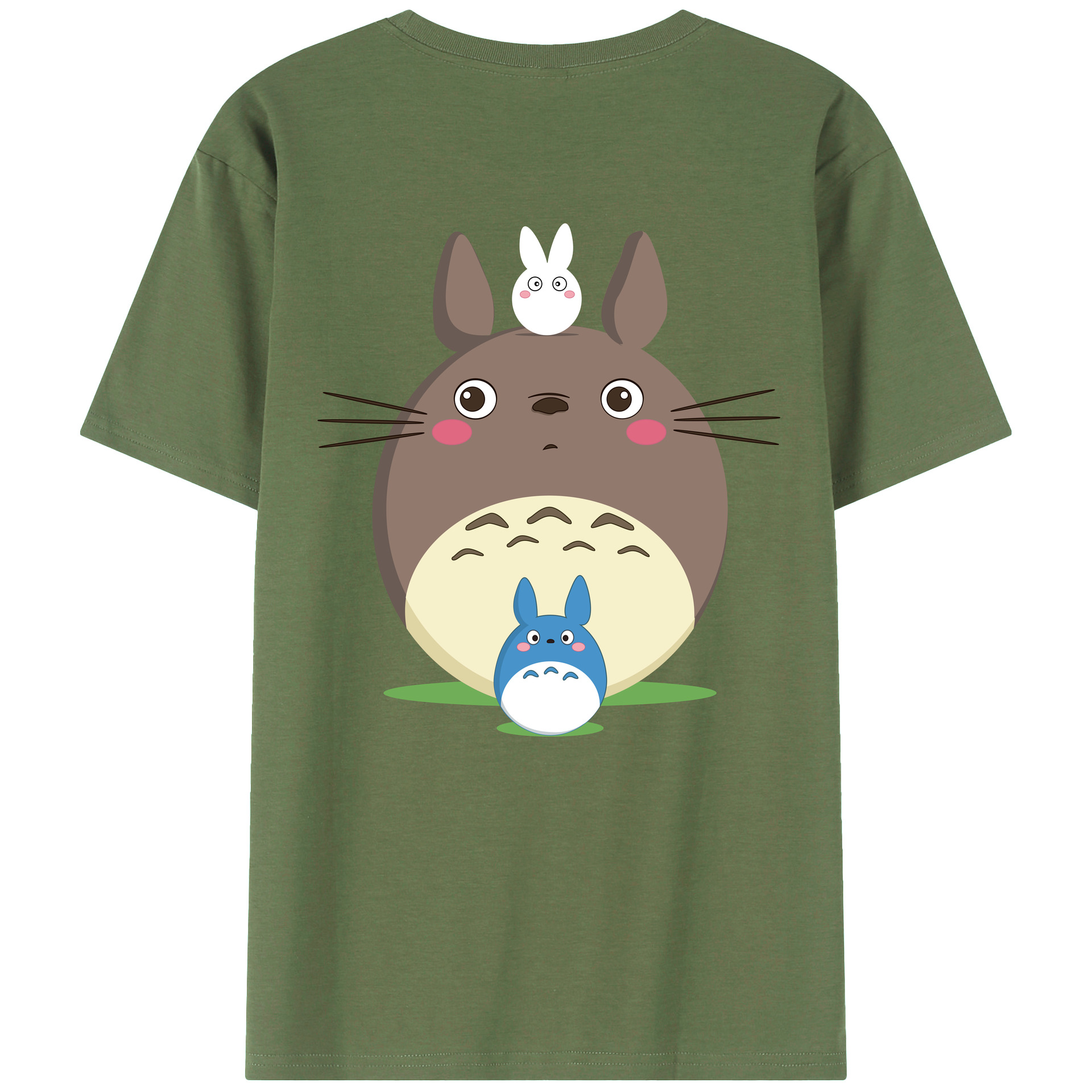 （画像用） となりのトトロ 草壁メイ 草壁サツキ My Neighbor Totoro Satsuki Kusakabe Mei Kusakabe 綿100％ メンズ半袖Tシャツ（バックプリント） 通気性